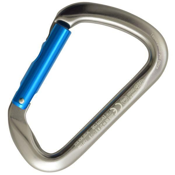 KONG LARGE M. egyenes nyelvű karabiner szürke/cyan (zárnélküli)