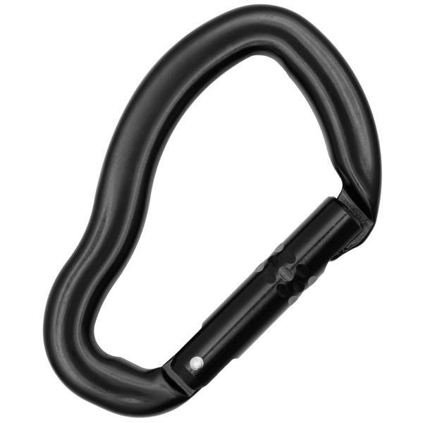 KONG Ergo straigth black aluminium asszimetrikus egyenes nyelvű karabiner fekete (zárnélküli)
