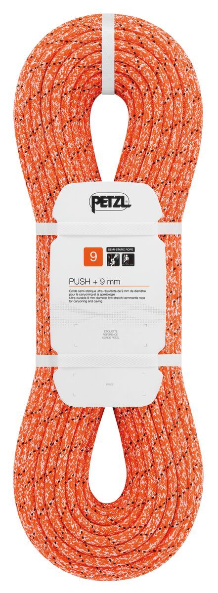 Petzl PUSH+ 9 mm ORANGE 40 m magas kopásállóságú félstatikus kötél (1562,5Ft/m)