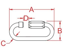 Kong Oval Quick Link Long, ovális maillon, gyorskapocs, Rozsdamentes
