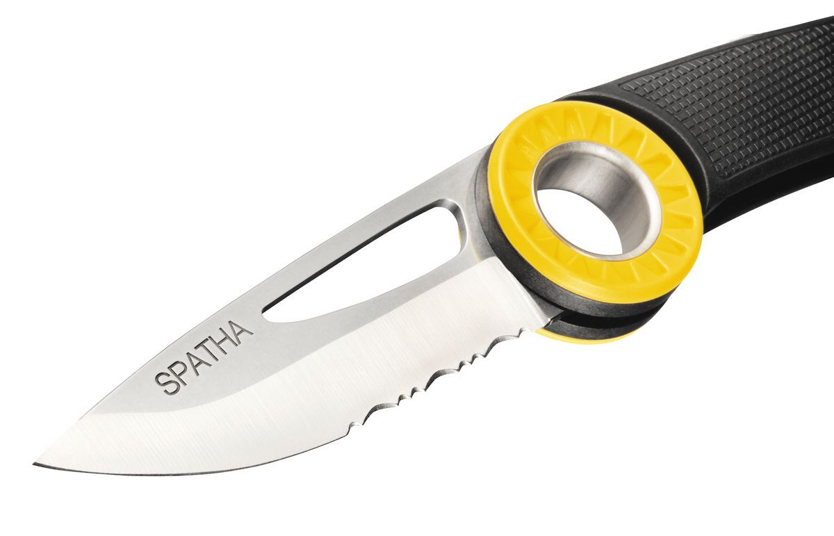 Petzl SPATHA kötélvágó kés karabiner rögzítéssel (Fekete)