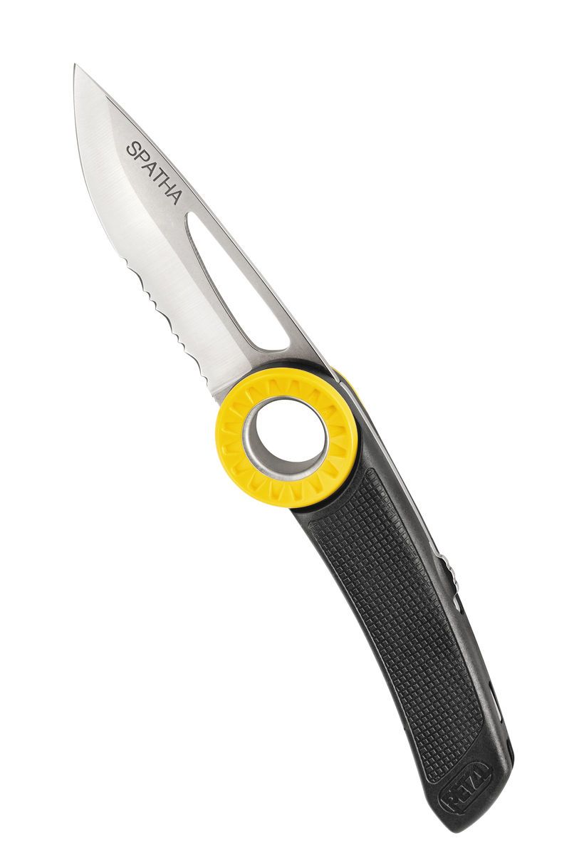 Petzl SPATHA kötélvágó kés karabiner rögzítéssel (Fekete)