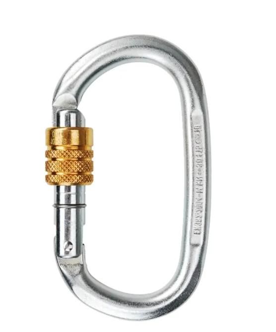EDELRID STEEL OVAL SCREW – ovális acél csavaros karabiner, 30 kN